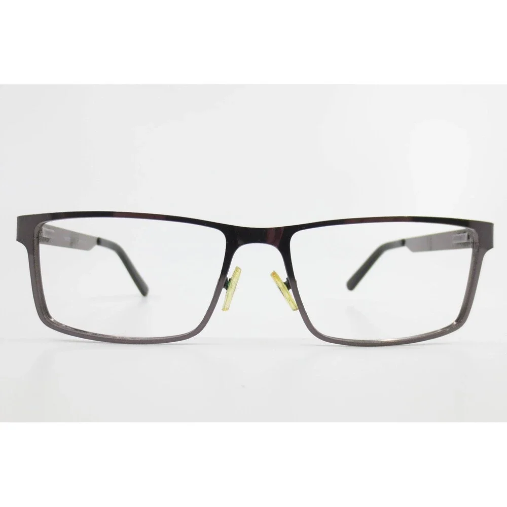 Modern Rectangular Gunmetal Metal Eyeglass Frames MM 610 57-17-145 Mens Womens